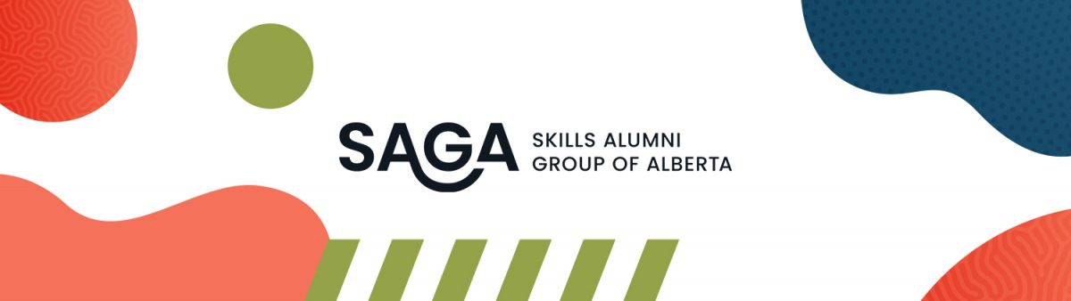 Logo that reads SAGA Skills Alumni Group of Alberta